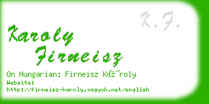 karoly firneisz business card